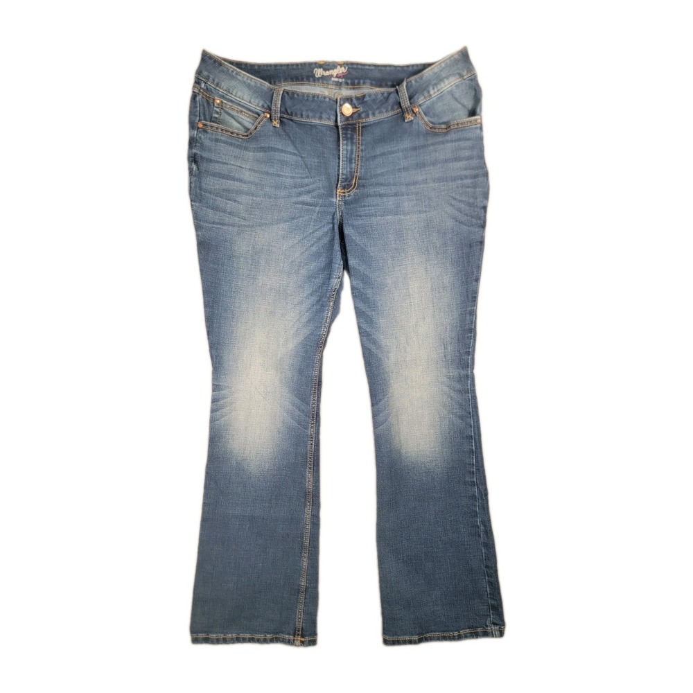 Wrangler Boot Cut Jeans Womens 20W x 34 Blue Medium Wash Stretch Western Denim